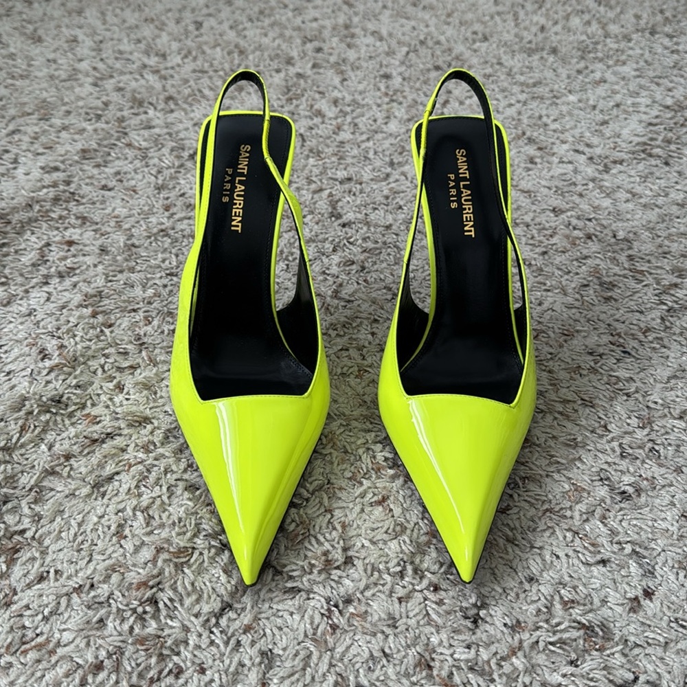 Saint Laurent Paloma Highlight Yellow Slingback Pump